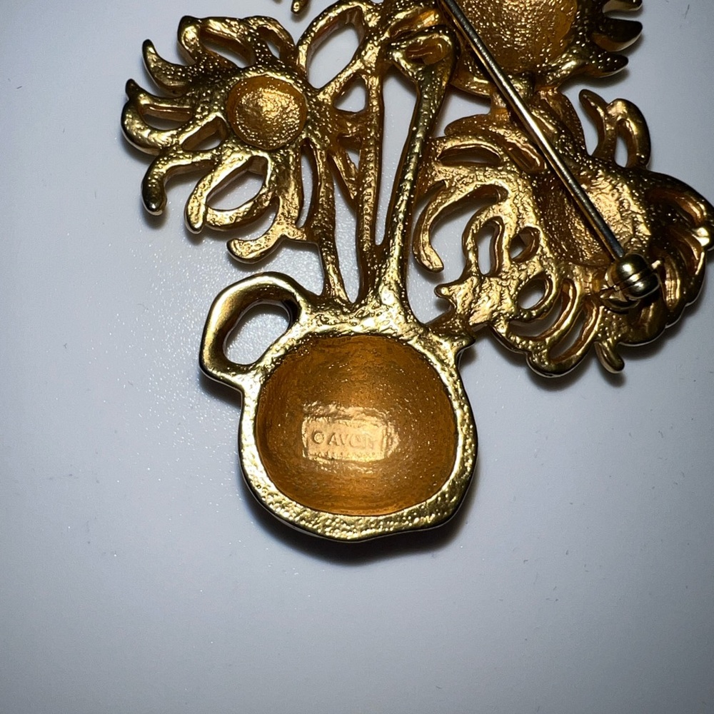 Vintage AVON Van Gogh Flower Pot Brooch - Picture 3 of 5